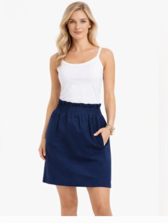 J. Crew Dresses & Skirts - J. Crew Classic Navy linen blend Skirt size 4 nwt